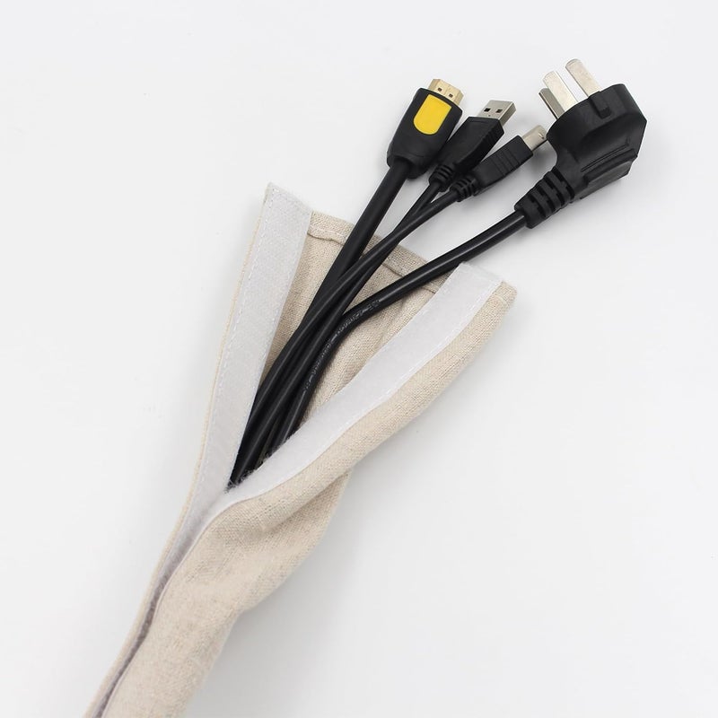Hkoaodeo Fabric Cord Cover, 2 Pcs 6 Feet Chain Cable Sleeve, Chandelier Lighting Wire Cord Cover for Lamps Light Fixtures Lighting Wires Cable Management, Flattening Effect - Image 4